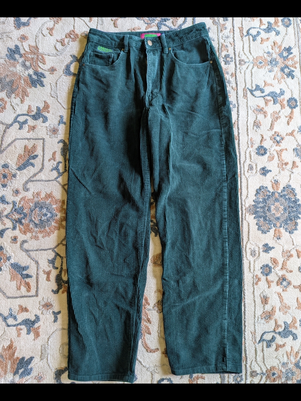 Empyre Women's Dark Teal Corduroy Flare Pants